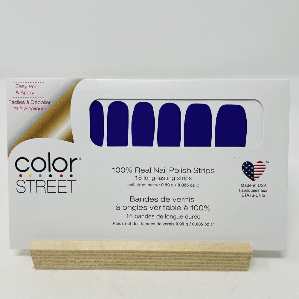 Color Street 100% Real Nail Polish Strips Supercharged Purple Solid 16 Pieces